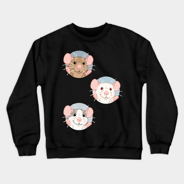 Rat stickers Crewneck Sweatshirt by HenriekeG